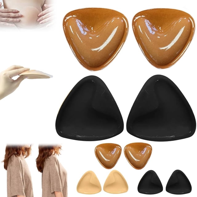 Inserciones que mejoran el volumen, sujetador push-up de elevación Invisible adhesivo adhesivo Triangular de silicona espesa