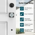 thumbnail image 5 of Black Front Door Handle and Deadbolt Set, Front Door Lock Set with Crystal Glass Door Knob, Exterior Door Lock Set with Single Cylinder, Reversible for Right & Left, Matte Black, 5 of 14