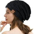 thumbnail image 3 of REDESS Beanie Hat for Men and Women Winter Warm Hats Knit Slouchy Thick Skull Cap-Pure Black, 3 of 5