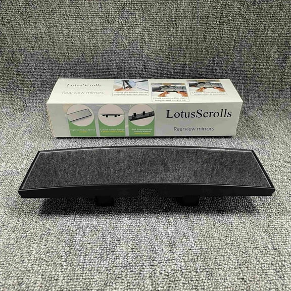 LotusScrolls Rearview mirrors ,Car Rearview Mirrors, 11.26 Inch HD Wide Angle Mirror to Reduce Blind Spot, Interior Wide Viewing Range Universal for Cars, SUVs, Vehicles