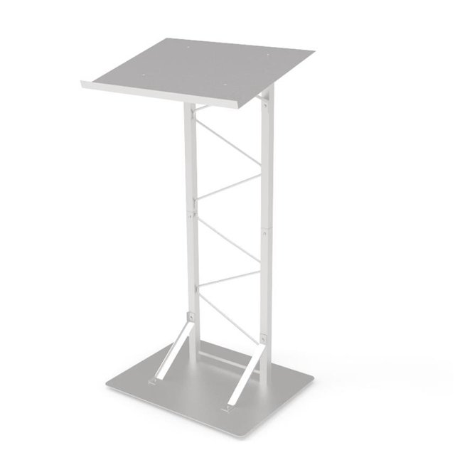 FixtureDisplays® 25" Single Truss Podium for Floor, Steel - Silver 19627 19627 Free Shipping!