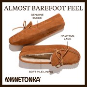 Minnetonka Men's Pile Lined Soft Leather Sole Slipper, Brown, 11 W