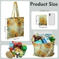 thumbnail image 2 of Sunflower Print Reusable Grocery Tote Bag – Vintage Boho Farmhouse Canvas Shopping Bag with Watercolor Floral Design, Beach, Picnic, Summer & Fall, 2 of 7