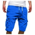 thumbnail image 2 of AXXD Mens Shorts Athletic Blue Plus Size Cargo Shorts Fishing Multi-Pockets Relaxed Summer Shorts Father's Day Gift, 2 of 6