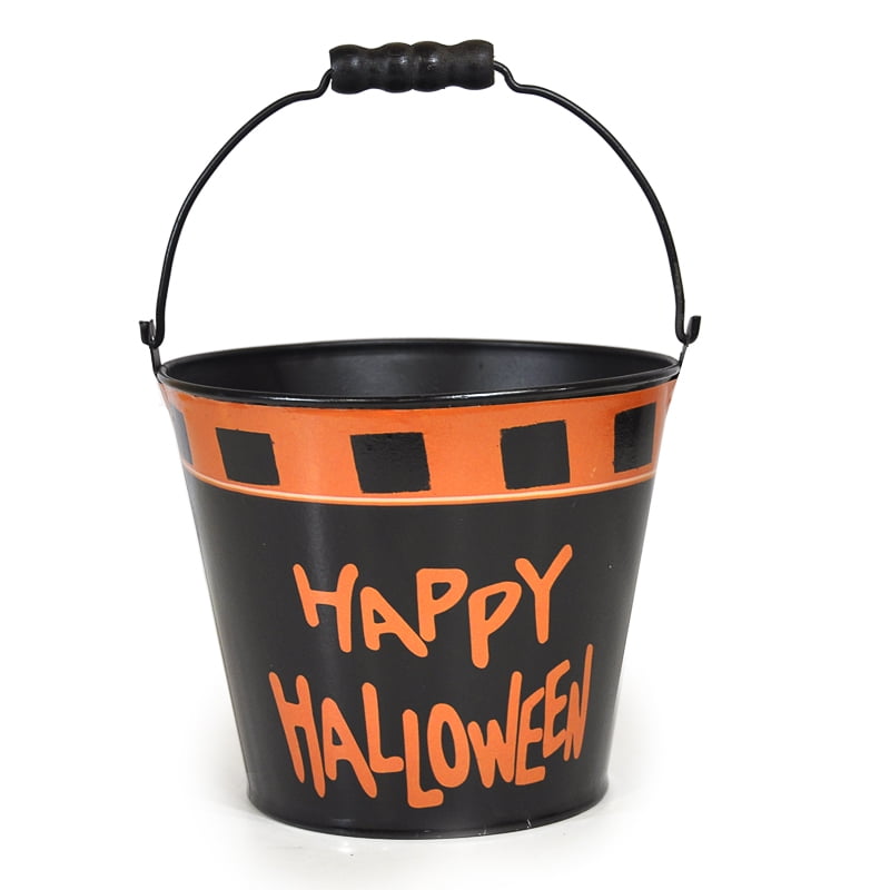 Mini Round Halloween Bucket - Happy Halloween 6in - Walmart.com