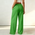 thumbnail image 4 of Women's Wide Leg Pants High Waisted Drawstring Elastic Waist Solid Color Loose Palazzo Lounge Pants with Pockets, 4 of 5