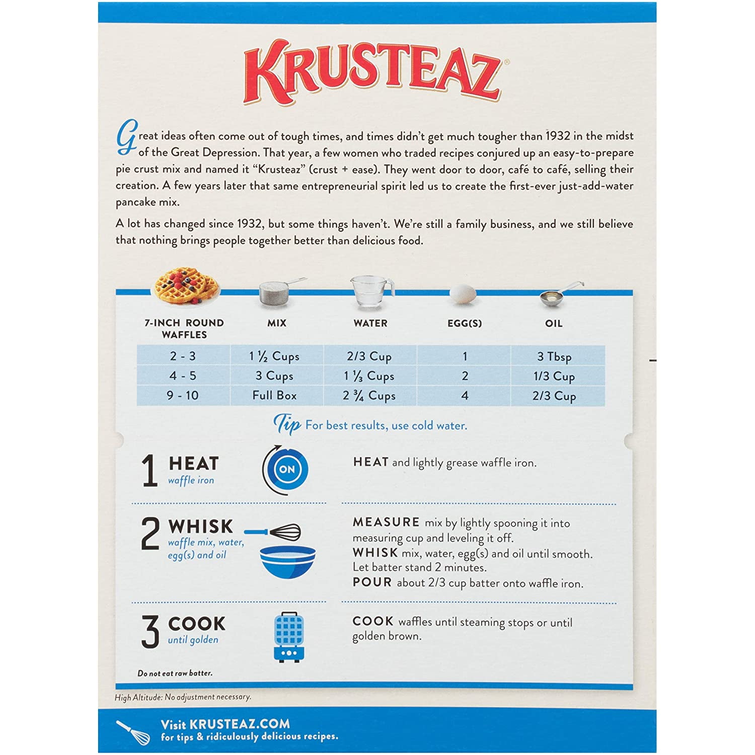 Krusteaz Light & Crispy Belgian Waffle Mix - No Artificial Flavors, Colors, or Preservatives - 28 OZ (Pack - 6)
