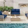 thumbnail image 4 of Snubbull Outdoor 46" x 26" x 5" Loveseat Cushion Set, Water repellent, Fade Resistant, Cushion Set for Couch, Bench, and Swing, Blue, 4 of 6