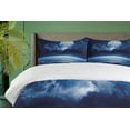 thumbnail image 4 of Ambesonne Moon Duvet Cover Sets, Full Moon and Calm Sea, 2-Queen, Navy Blue White, 4 of 7