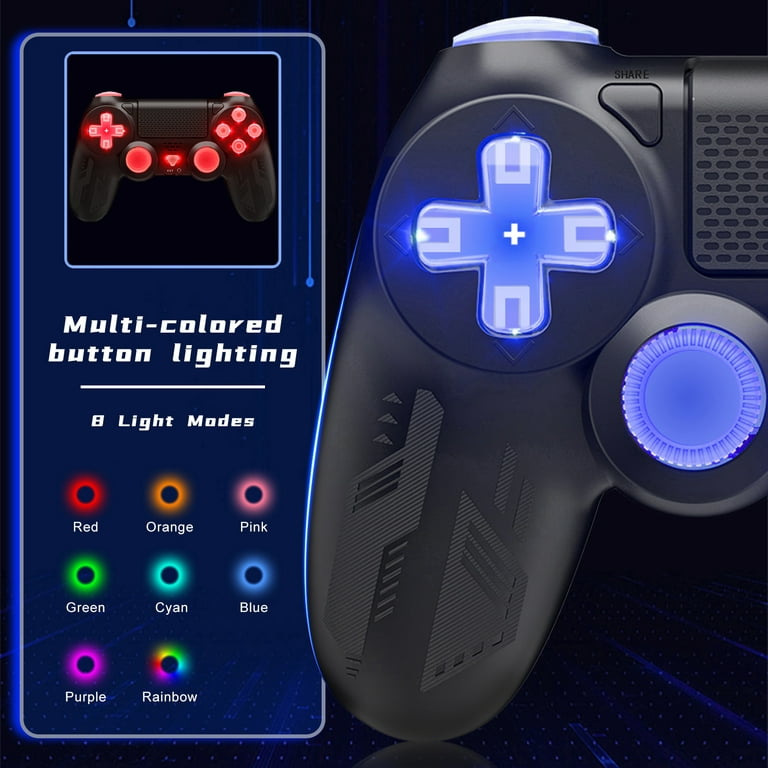 For PS4 Wireless Bluetooth Game Controller Gamepad with Light, US