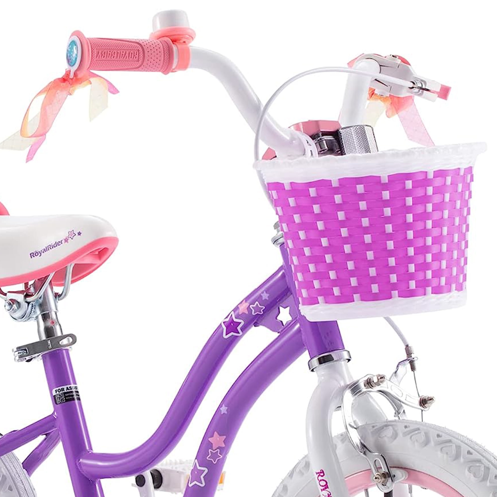 Royalbaby Girl's Kid's Bike Stargirl 14 In. Bicycle Basket Training Wheels Purple Child's Cycle