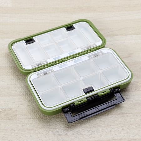 Raindrops Green Fishing Tackle Box with Impact-Resistant ABS Case and Transparent PC Inner Cover