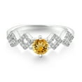 thumbnail image 2 of Gem Stone King 1.11 Ct Round Yellow Citrine 925 Sterling Silver Ring (Size 8), 2 of 3