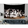 thumbnail image 2 of Tapestry Wall Hanging Kids Birthday Gift, EpicGadget Dogs Series Wall Art Lovely Husky Tapestry Wall Decor for Bedroom Nursery Child Room, Living Room, Dorm, Modern Home Decor, Ready to Hang (51"x59"), 2 of 4