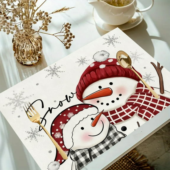 Cevemin Christmas Tree Table Placemat - 17.7x11.8 Inches Heat Insulation Dining Mat for Holiday Party, Kitchen, Home Decoration