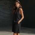 thumbnail image 6 of Cozy Minimalist Two-Piece Cotton Linen Set for Women - Halter Top & Short Pants, Casual & Comfortable Summer Outfit, 6 of 6