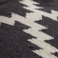 thumbnail image 3 of Benjara Poby Accent Pouf- 19" Square Body- White and Gray Zig Zag Pattern, 3 of 6