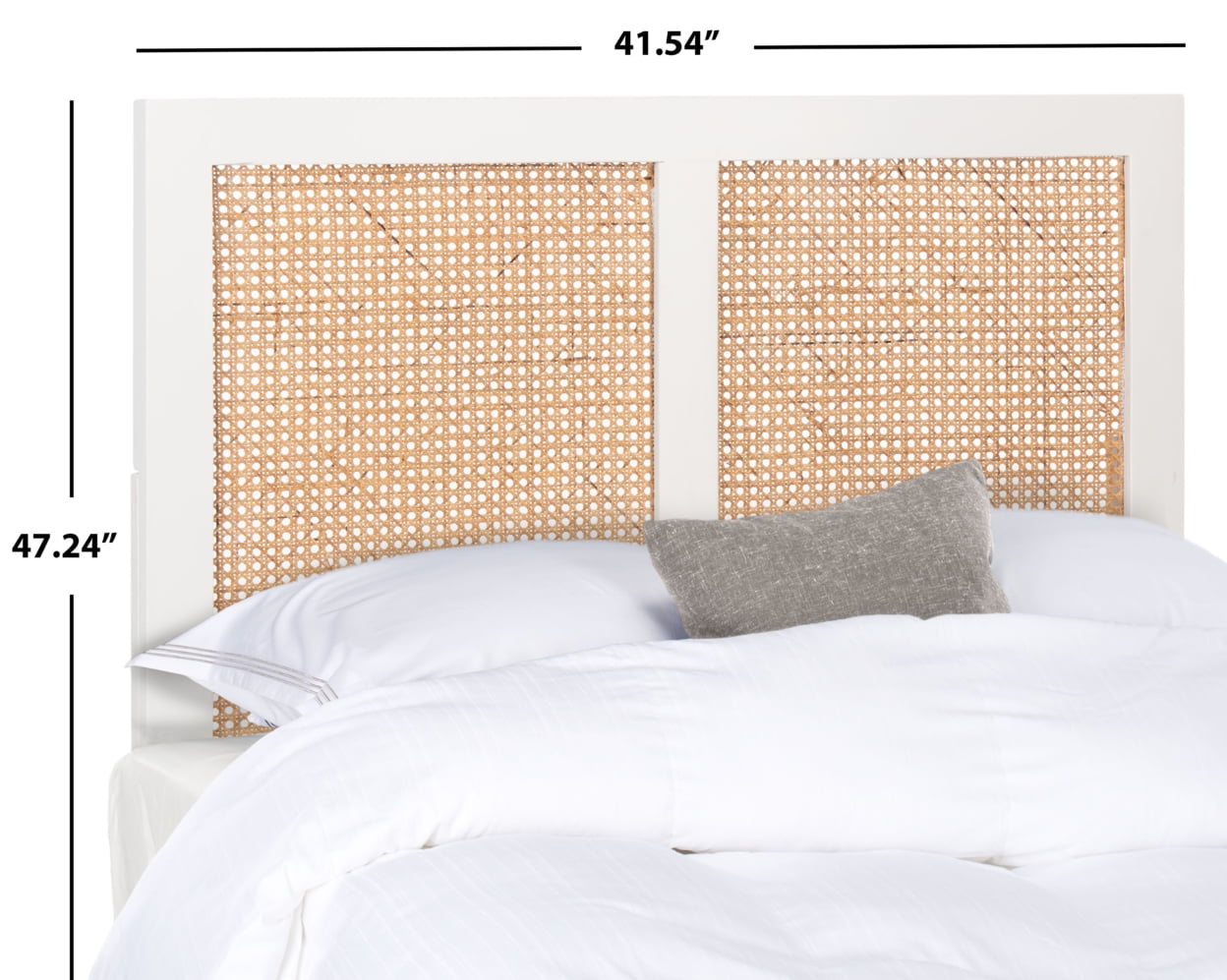 SAFAVIEH Vienna Cane Farmhouse Wood Headboard, Twin, White Wash