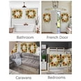 thumbnail image 3 of Spring Sunflower Wreath Short Blackout Curtains 30 Inch Long Watercolor Floral Linen Texture Rod Pocket Kitchen Curtains, 2 Panels Thermal Insulated Room Darkening Drapes for Bedroom, 42"W x 30"L, 3 of 5