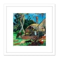 thumbnail image 1 of Paul Gauguin The Black Pigs Cropped 8X8 Inch Square Wooden Framed Wall Art Print Picture with Mount, 1 of 4