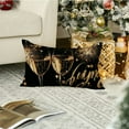 thumbnail image 4 of PHYHOO Happy New Year Lumbar Decorative Rectangle Pillow Covers 12 x 20 Set of 2, Black Gold Champagne Fireworks Porch Patio Outdoor Pillowcases 12x20inch, 4 of 8