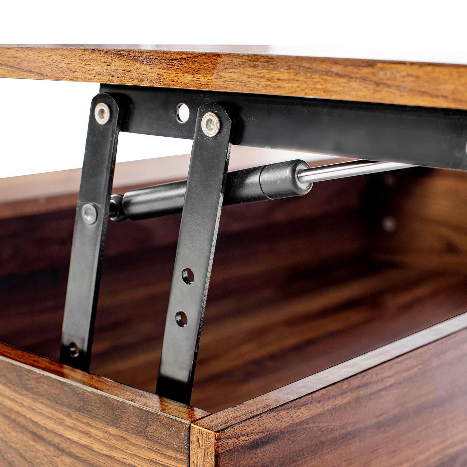 Homylin 39.4" Lift Top Coffee Table, Industrial Center Table with Hidden Storage Compartment for Living Room, Small for Dining Reception Room Home Office, Rustic Brown