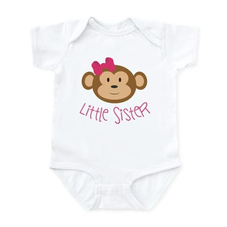 

CafePress - Little Sister Monkey Infant Body Suit - Baby Light Bodysuit Size Newborn - 24 Months