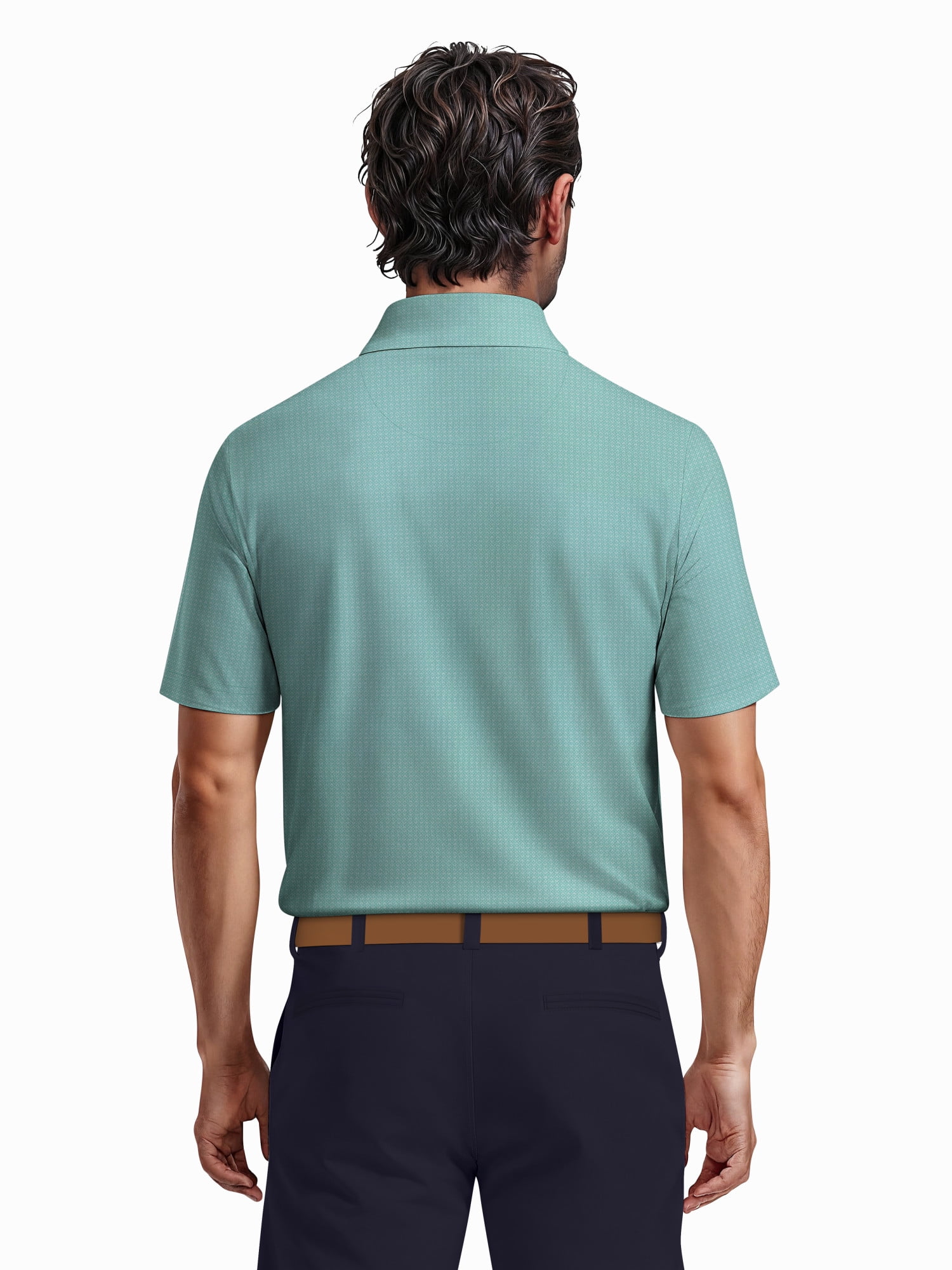 Ben Hogan Men's & Big Men's Performance Diamond Jacquard Short Sleeve Polo Shirt, up to 5XL