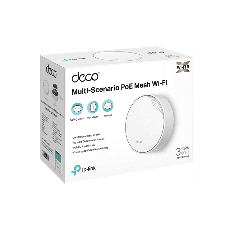 TP-Link Deco AX3000 PoE Mesh WiFi(Deco X50-PoE), Ceiling/Wall