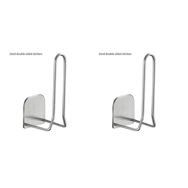 Inteprter Estante de almacenamiento de cocina montado en la pared de acero inoxidable, cepillo de esponja, soporte para pañuelos, accesorios, Lijado de bastidor de película 2piezas