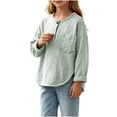 thumbnail image 5 of Bovxnpu Unisex Girls Long Sleeve Shirts Undershirts Long Sleeve Slub Cotton Base Layer Pullover Girls Tops, 5 of 7