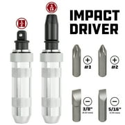 Powerbuilt 1/2 Inch Drive Impact Driver with Steel Bits - 648002