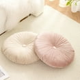 thumbnail image 6 of Monebena 18 Inch Velvet Round Throw Pillow Pleated Meditation Floor Pillow Cushion Decoration Large Pillows Seating for Couch Chair Yoga Living Room M01, 6 of 9