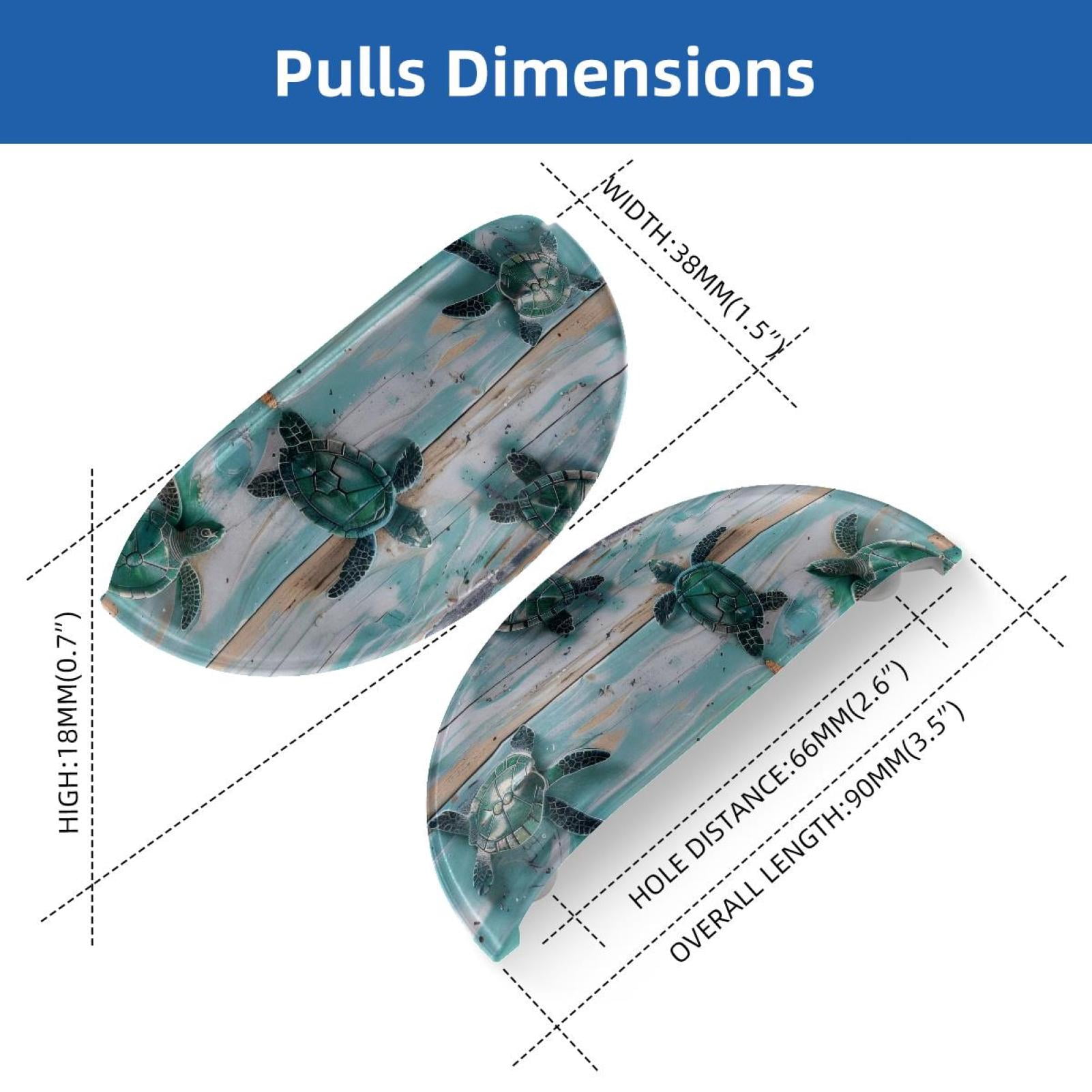 PhooArto 6 Pcs Cup Drawer Pulls, Vintage Wooden Board Sea Shell Turtle Shell Shape Handles Cabinet Knobs for Dresser Cupboard Closet Wardrobe with Screws