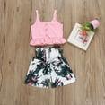 thumbnail image 5 of Viworld Toddler Kid Baby Girls Vest Crop Tops Ruched Shorts Floral Summer Casual Clothes Set Outfits 2-6T, 5 of 5