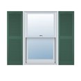 thumbnail image 1 of 12"W x 25"H Lifetime Vinyl, Custom Cathedral Top Center Mullion, Open Louver Shutters, w/Shutter-Loks (Per Pair), Forest Green, 1 of 12
