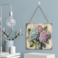 thumbnail image 5 of Floral Decor Hydrangea Wooden Hanging Signs For Home Decor 12"x12" Square Rustic Wall Hanging Plaque Sign Farmhouse Wooden Wall Signs for Office Bedroom Living Room Housewarming Gift, 5 of 8