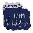 thumbnail image 3 of Inkdotpot Real Silver Foil Bracket Shape Paper Hang Tags Happy Holiday Favor Tags Pack Of 50, 3 of 6