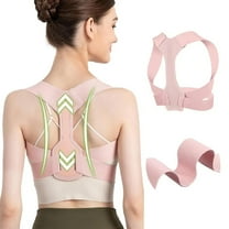 GEEKHOM Adjustable Back Brace for Posture, Neck, Shoulder & Clavicle Pain Relief, Pink