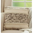 thumbnail image 2 of Fennco Styles Woven Textured Decorative Throw Pillow 18" W x 18" L - Ivory Square Cushion for Home, Couch, Bedroom, Living Room and Office Décor, 2 of 5