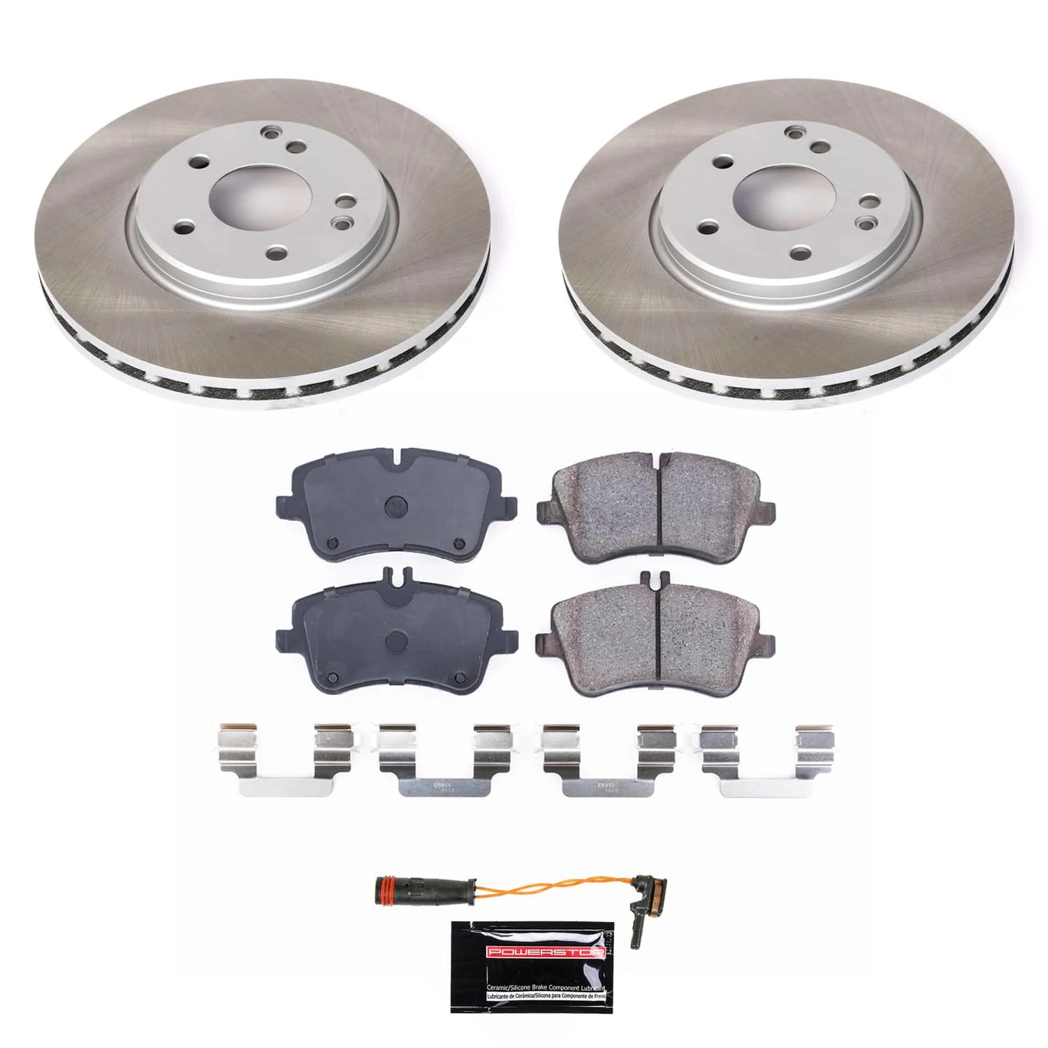 PowerStop Front Semi-Coated Rotor and Low-Dust Ceramic Brake Pad Kit SC6702