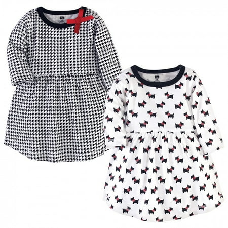 UPC: 0660168537581 | Hudson Baby Infant and Toddler Girl Cotton Long-Sleeve Dresses 2pk  Scottie Dog  0-3 Months