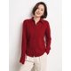 thumbnail image 1 of Suéter de mezcla de lana para mujer, cárdigan a medida con cuello tipo polo, chaqueta suave y holgada de punto informal a la moda para otoño e invierno, 1 of 5