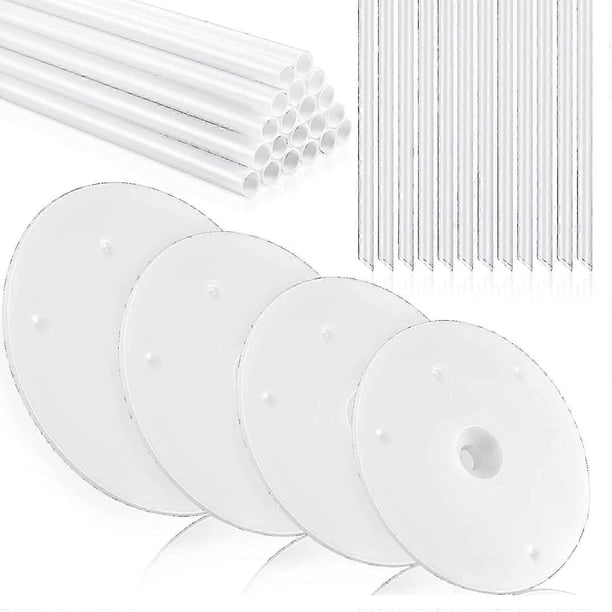 26-27 36 Pieces Plastic Cake Dowel Rods Set 20 Pieces White Cake Sticks Support Rod And 4 Pieces Cake Sep