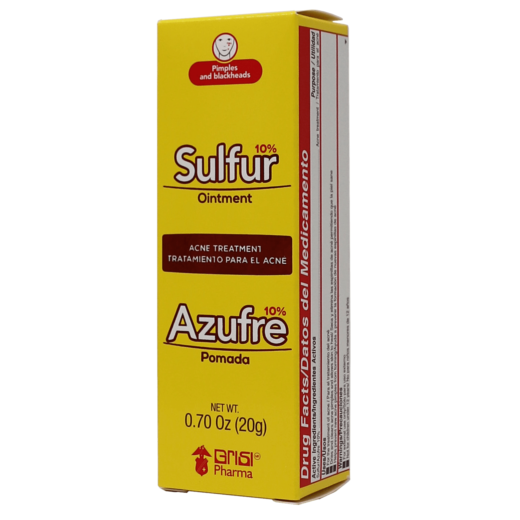 Grisi Sulfur Acne Treatment Ointment, Effective for Skin Conditions 0.7 oz Tube