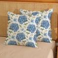 thumbnail image 2 of Spring Pillow Covers 18x18 Inch Set of 2, Blue Hydrangea Flower Throw Pillows Spring Summer Floral Decorations Holiday Farmhouse Pillowcase Linen Outdoor Decor Cushion Case for Couch Sofa Home, 2 of 6