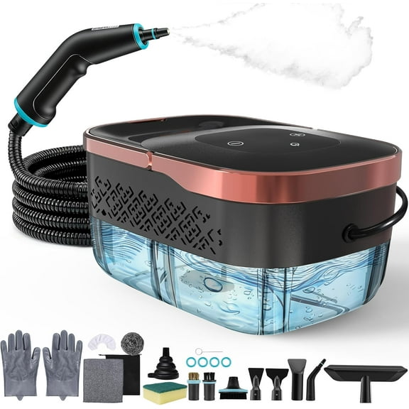 Steam Cleaner, 4 Bar High Pressure Steamer with 6-Level Adjustable, 15s Heat-Up, 42.7oz Large Tank, 7ft Extended Hose, 18 pcs Accessories, Portable Steam Cleaner for Home, Car, Tile, Grout, Grease