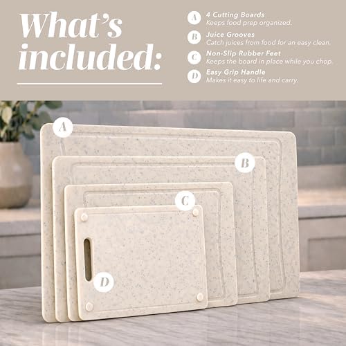 Cook With Color Cutting Boards, Set of 4, White photo 3