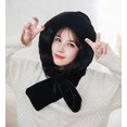 thumbnail image 2 of Womens Soft Thick Warm Fleece Long Hooded Scarf,Black, 2 of 4