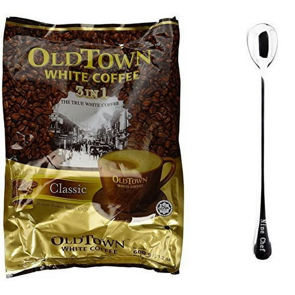 NineChef Old Town Bundle - Old Town White Coffee (3 In 1 Classic 1 Bag)  1 NineChef Coffee Spoon